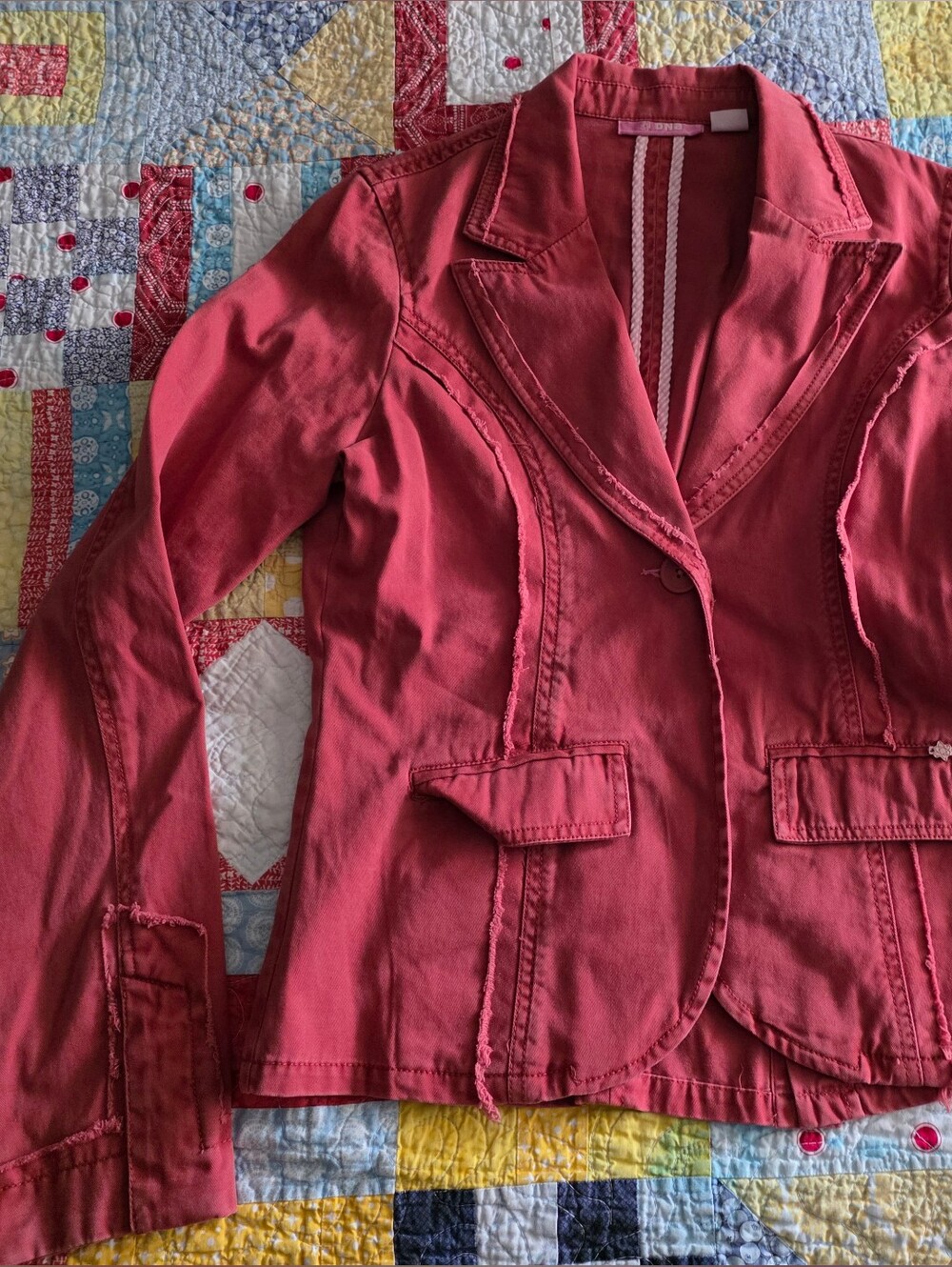 DNA couture coral-red tailored blazer jacket
